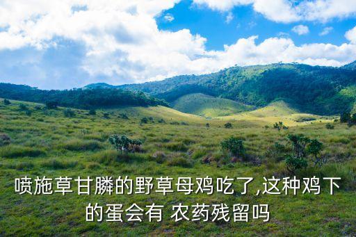 噴施草甘膦的野草母雞吃了,這種雞下的蛋會有 農藥殘留嗎