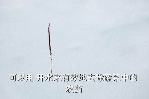 可以用 開水來有效地去除蔬菜中的 農(nóng)藥