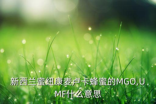 新西蘭蜜紐康麥盧卡蜂蜜的MGO,UMF什么意思
