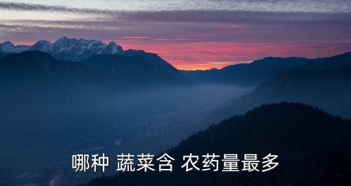 哪種 蔬菜含 農藥量最多