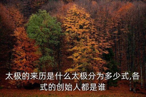 太極的來歷是什么太極分為多少式,各式的創(chuàng)始人都是誰