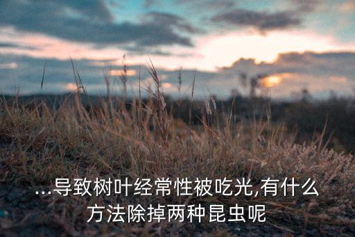 ...導致樹葉經常性被吃光,有什么方法除掉兩種昆蟲呢