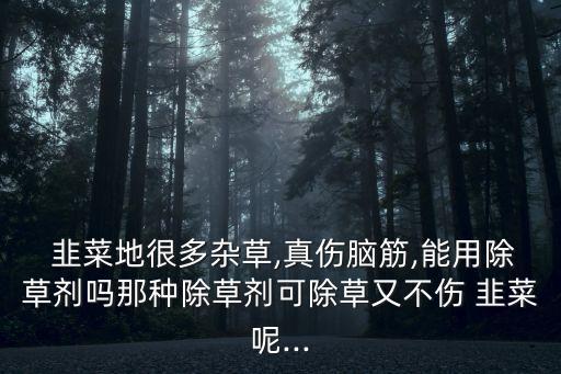 韭菜地很多雜草,真傷腦筋,能用除草劑嗎那種除草劑可除草又不傷 韭菜呢...