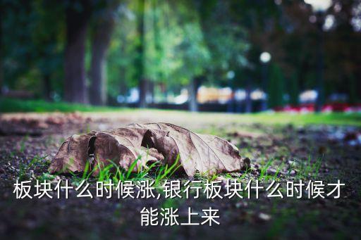 農藥板塊什么時候漲,銀行板塊什么時候才能漲上來