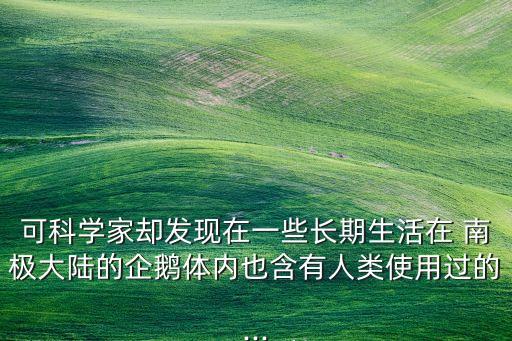 南極有什么農藥,為什么農藥DDT會出現在南極