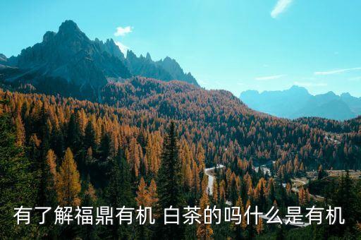 有了解福鼎有機 白茶的嗎什么是有機