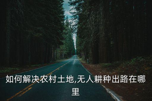 如何解決農村土地,無人耕種出路在哪里