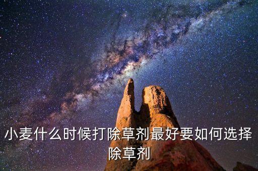 小麥什么時候打除草劑最好要如何選擇除草劑