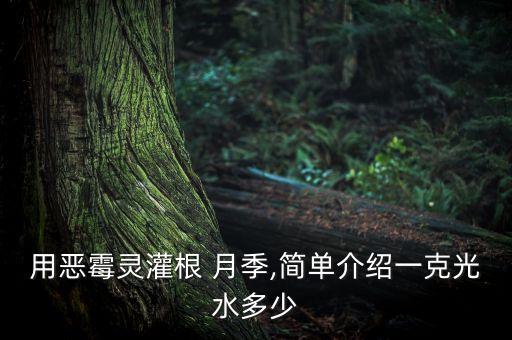 用惡霉靈灌根 月季,簡單介紹一克光水多少