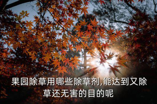 果園地面撒什么農(nóng)藥好