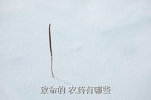 致命的 農藥有哪些