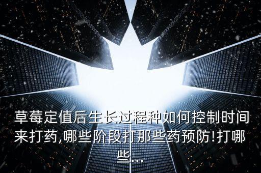 草莓定值后生長(zhǎng)過(guò)程種如何控制時(shí)間來(lái)打藥,哪些階段打那些藥預(yù)防!打哪些...