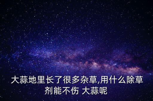  大蒜地里長了很多雜草,用什么除草劑能不傷 大蒜呢