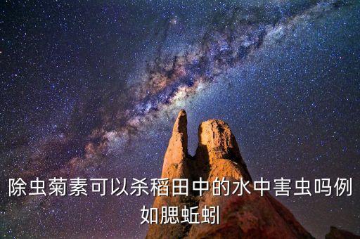除蟲菊素可以殺稻田中的水中害蟲嗎例如腮蚯蚓