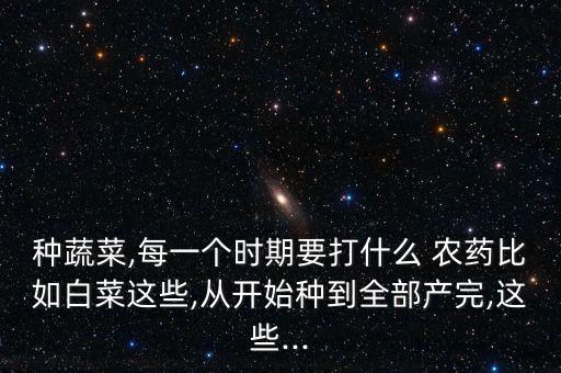 種蔬菜,每一個(gè)時(shí)期要打什么 農(nóng)藥比如白菜這些,從開始種到全部產(chǎn)完,這些...