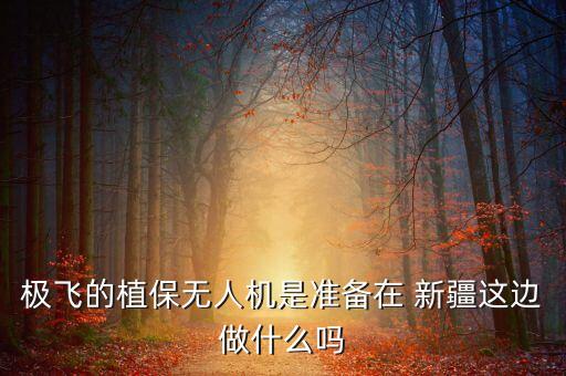 極飛的植保無人機是準備在 新疆這邊做什么嗎