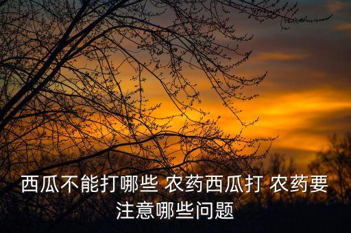 西瓜不能打哪些 農藥西瓜打 農藥要注意哪些問題