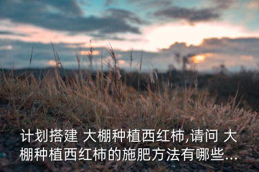 計(jì)劃搭建 大棚種植西紅柿,請(qǐng)問 大棚種植西紅柿的施肥方法有哪些...