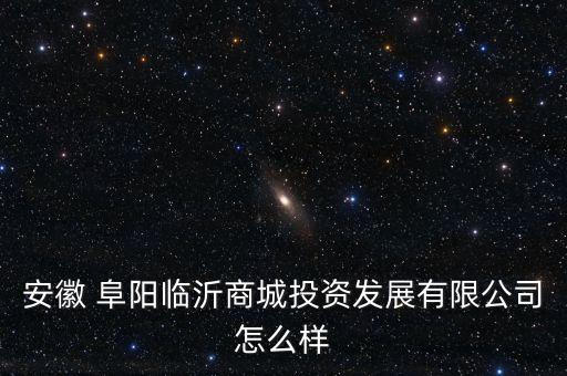 安徽 阜陽臨沂商城投資發(fā)展有限公司怎么樣