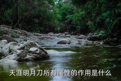 天涯明月刀所有屬性的作用是什么