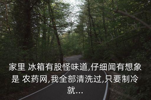 家里 冰箱有股怪味道,仔細聞有想象是 農藥網,我全部清洗過,只要制冷就...