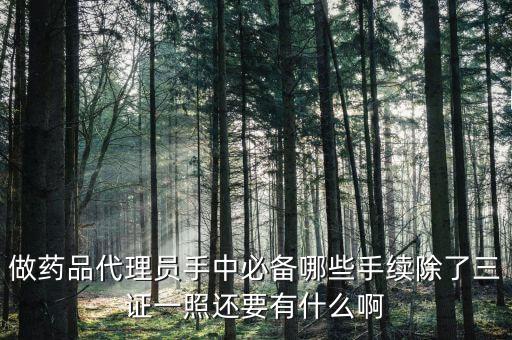 做藥品代理員手中必備哪些手續除了三證一照還要有什么啊