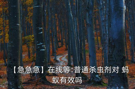 【急急急】在線等:普通殺蟲劑對 螞蟻有效嗎