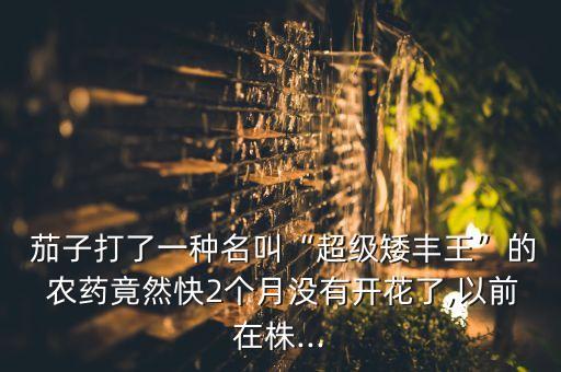 茄子用什么農藥可以加長,茄子一般打什么農藥