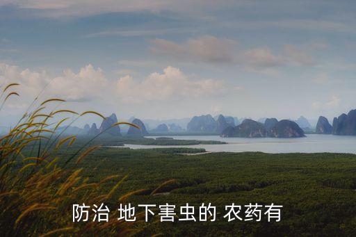 防治 地下害蟲的 農(nóng)藥有