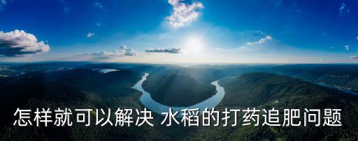 怎樣就可以解決 水稻的打藥追肥問題
