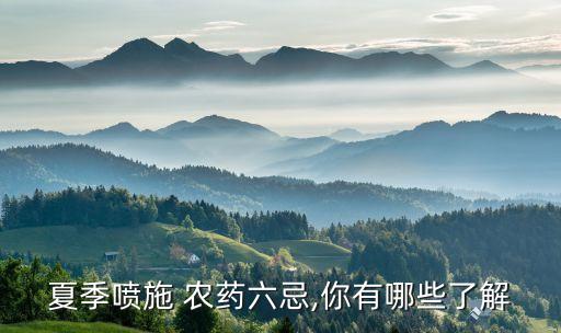 夏季噴施 農(nóng)藥六忌,你有哪些了解