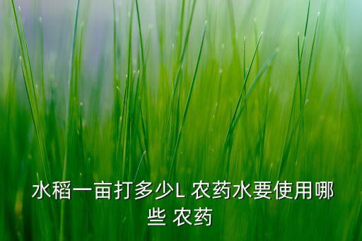 水稻初期噴什么農(nóng)藥,水稻噴多農(nóng)藥有重金屬的嗎