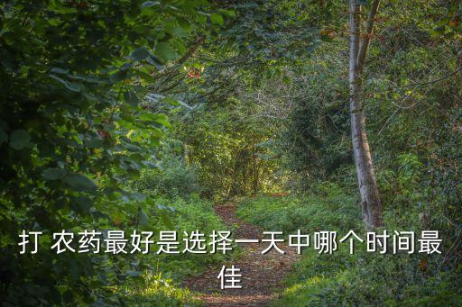 打 農藥最好是選擇一天中哪個時間最佳