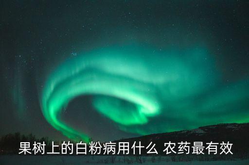 果樹上的白粉病用什么 農藥最有效