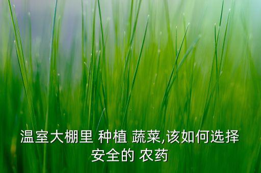 種植蔬菜用什么農藥最好