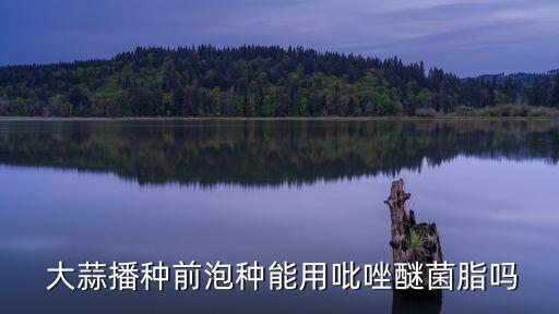 大蒜播種前泡種能用吡唑醚菌脂嗎
