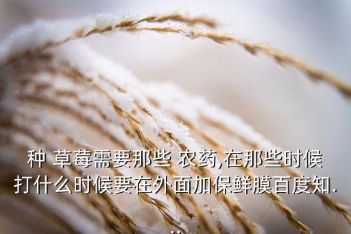 種 草莓需要那些 農藥,在那些時候打什么時候要在外面加保鮮膜百度知...