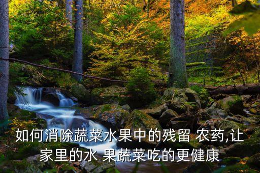 如何消除蔬菜水果中的殘留 農藥,讓家里的水 果蔬菜吃的更健康