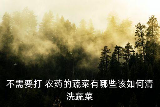 不需要打 農藥的蔬菜有哪些該如何清洗蔬菜