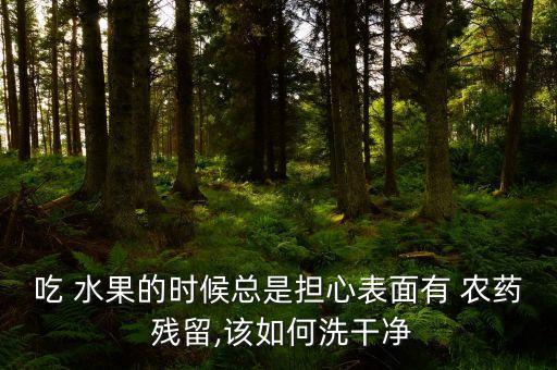 吃 水果的時候總是擔心表面有 農藥 殘留,該如何洗干凈