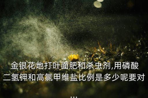 金銀花地打葉面肥和殺蟲劑,用磷酸二氫鉀和高氯甲維鹽比例是多少呢要對(duì)...