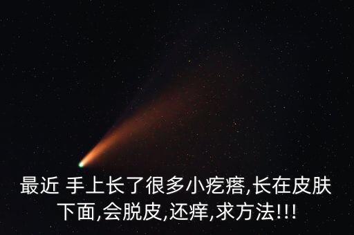 最近 手上長了很多小疙瘩,長在皮膚下面,會脫皮,還癢,求方法!!!