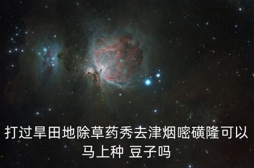 打過旱田地除草藥秀去津煙嘧磺隆可以馬上種 豆子嗎