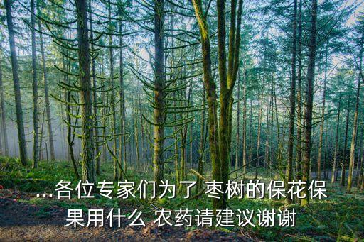 ...各位專家們為了 棗樹的保花保果用什么 農藥請建議謝謝