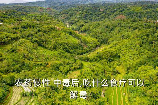 農藥慢性 中毒后,吃什么食療可以解毒