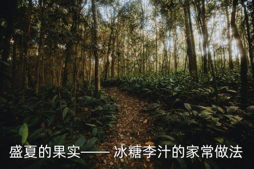 盛夏的果實—— 冰糖李汁的家常做法