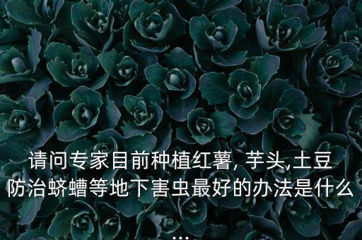 請(qǐng)問專家目前種植紅薯, 芋頭,土豆防治蠐螬等地下害蟲最好的辦法是什么...