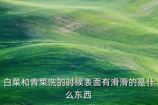 白菜和青菜洗的時候表面有滑滑的是什么東西