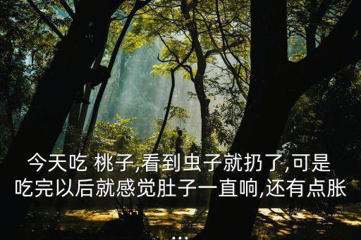 今天吃 桃子,看到蟲(chóng)子就扔了,可是吃完以后就感覺(jué)肚子一直響,還有點(diǎn)脹...