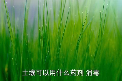 土壤可以用什么藥劑 消毒